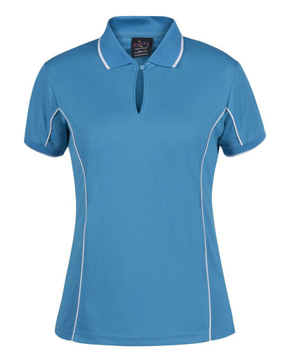 JB's Wear-JB's Podium Ladies Piping Polo 2nd (8 Colours)-AQUA/WHITE / 8-Uniform Wholesalers - 12