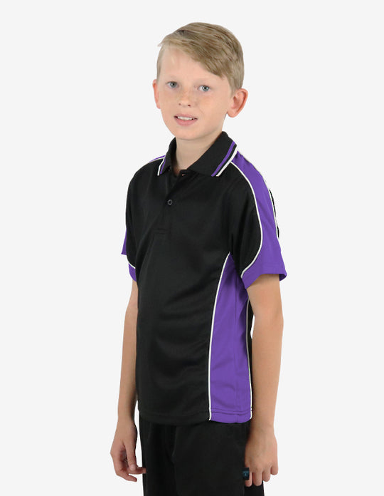 Be Seen Kids Polo Shirt With Striped Collar 1st( 7 Black Color ) (BSP16K)