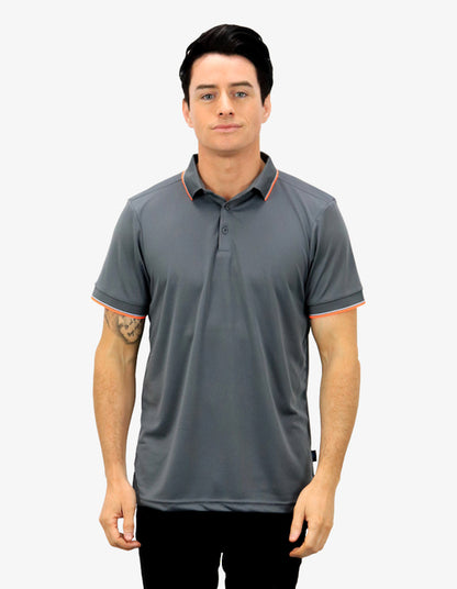 Be Seen Mens Striped Collar and Cuff Polo (BSP2016)