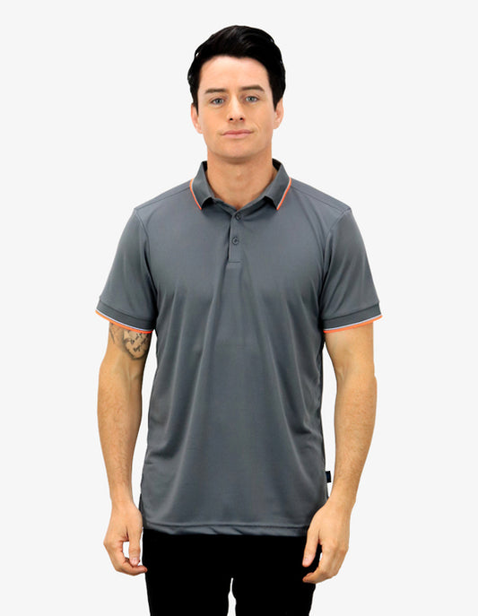 Be Seen Mens Striped Collar and Cuff Polo (BSP2016)