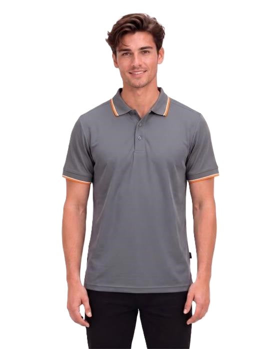 Be Seen Mens Striped Collar and Cuff Polo (BSP2016)