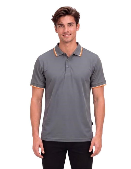 Be Seen Mens Striped Collar and Cuff Polo (BSP2016)