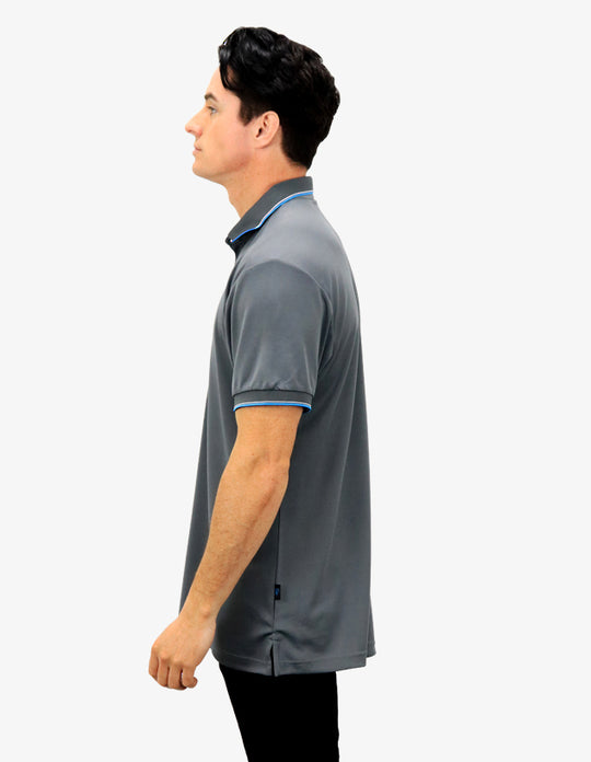 Be Seen Mens Striped Collar and Cuff Polo (BSP2016)