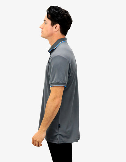 Be Seen Mens Striped Collar and Cuff Polo (BSP2016)