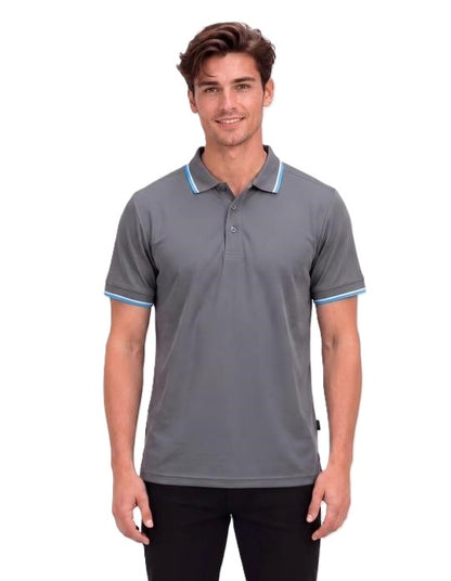 Be Seen Mens Striped Collar and Cuff Polo (BSP2016)