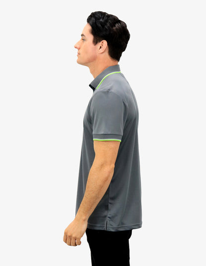 Be Seen Mens Striped Collar and Cuff Polo (BSP2016)