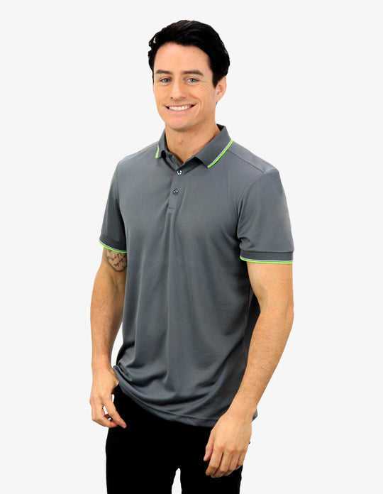 Be Seen Mens Striped Collar and Cuff Polo (BSP2016)