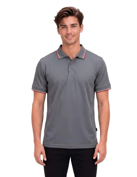 Be Seen Mens Striped Collar and Cuff Polo (BSP2016)