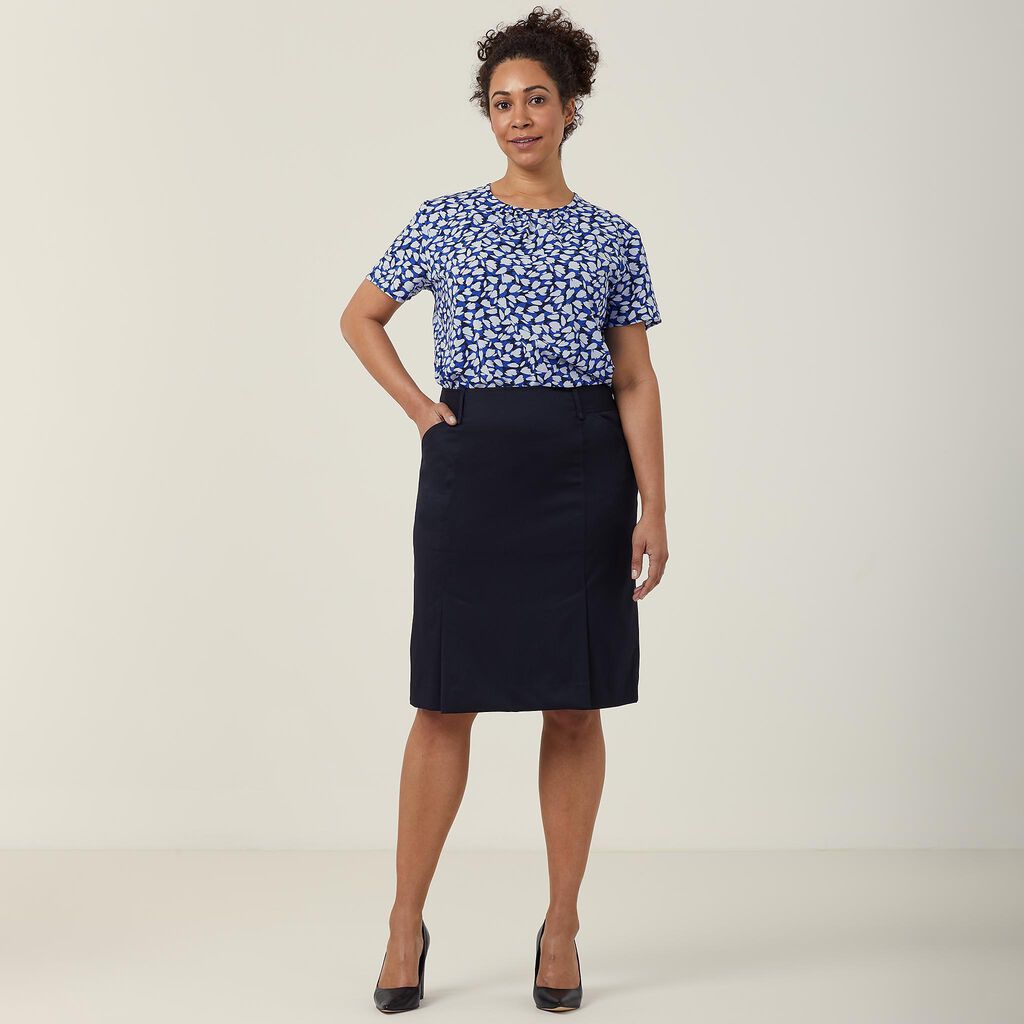 NNT P/V Stretch Twill Pleat Straight Skirt(CAT26B)