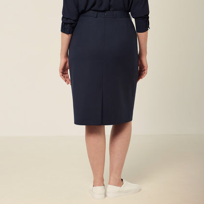 NNT Uniforms Wool Blend Twill Secret Waist Midi Skirt (CAT2RW)
