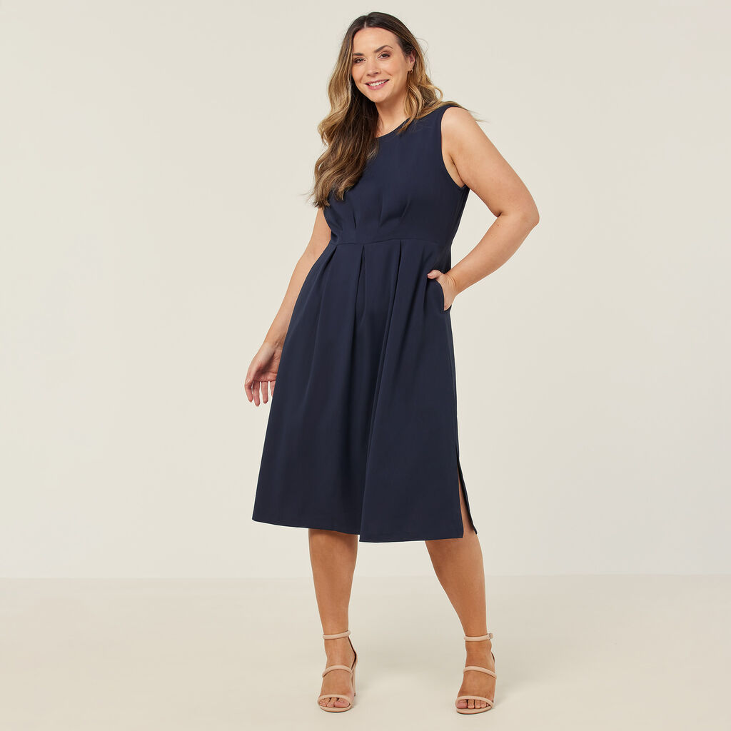 NNT Crepe Stretch Sleeveless Fit & Flare Dress (CAT69T)