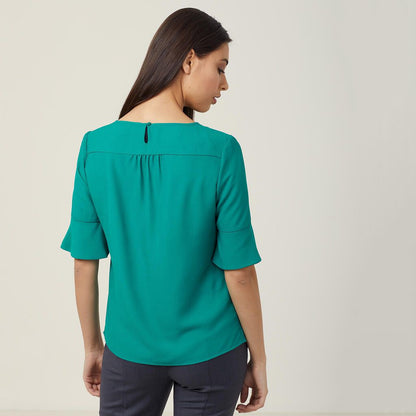 NNT Uniforms French Georgette Fluted Sleeve Top (CATU5T)