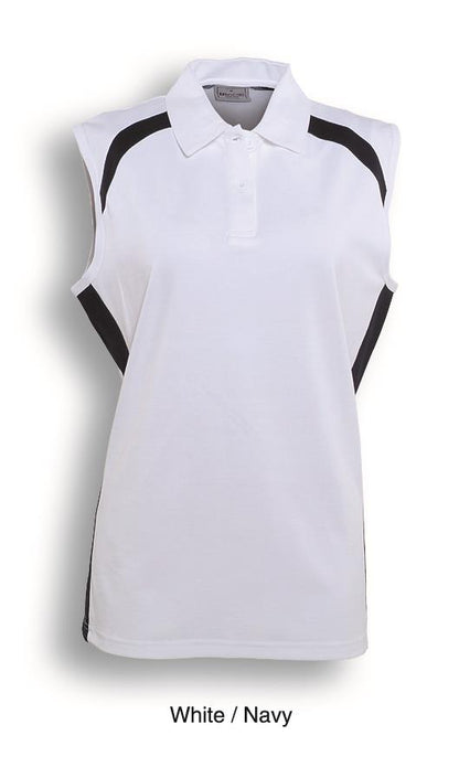 Bocini Ladies Sleeveless Contrast Polo-(CP0931)