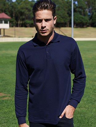 Bocini Mens Long Sleeve Basic Polo-(CP1401)