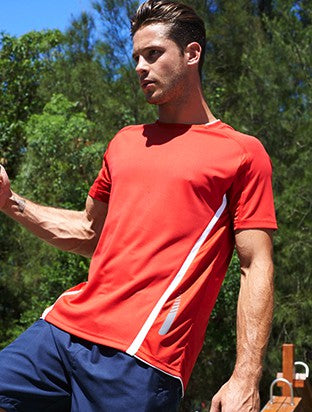 Bocini Mens Reflective Contrast Sports Tee-(CT1439)