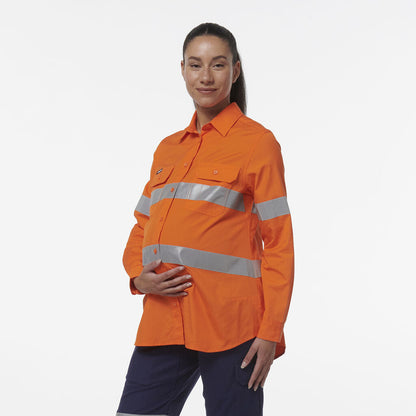King Gee Women's Workcool Maternity Reflective Shirt (K44235)
