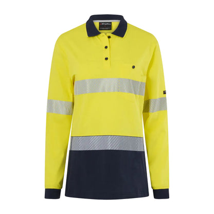 King Gee Women's Originals Hi-Vis Spliced Taped Cotton Polo (K44248)