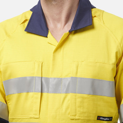King Gee Workcool 2 Hi-Vis Reflective Two Tone Work Overalls (K51540)