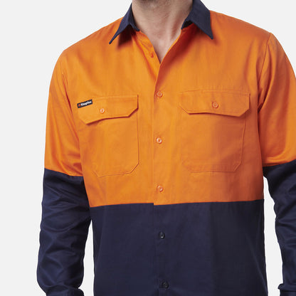 King Gee Originals Hi-Vis Long Sleeve Drill Work Shirt ( K54015 )