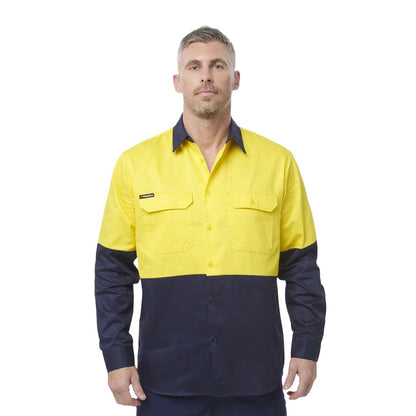King Gee Originals Hi-Vis Long Sleeve Drill Work Shirt ( K54015 )