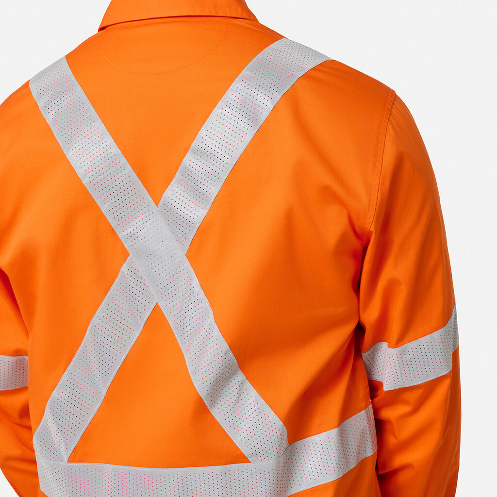 King Gee Originals NSW Rail Hi-Vis Vented Taped Long Sleeve Shirt (K54044)