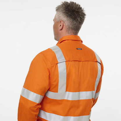 King Gee Originals VIC Rail Hi Vis Vented Taped Long Sleeve Shirt (K54048)