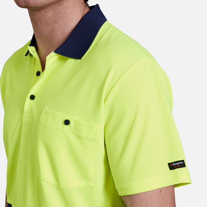 King Gee Workcool Hyperfreeze Hi-Vis Two Tone Short Sleeve Polo Shirt (K54205)