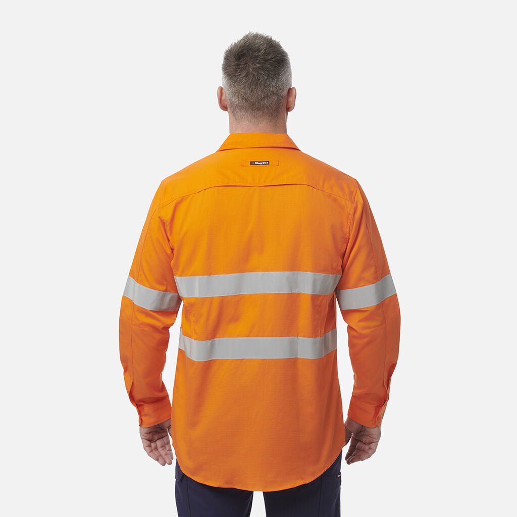 King Gee Workcool 2 Hi Vis Reflective Long Sleeve Work Shirt K54890 Uniform Wholesalers
