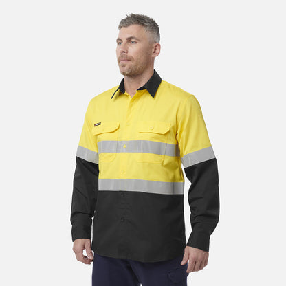 King Gee Workcool Vented Spliced Shirt Taped Long Sleeve (K54913)