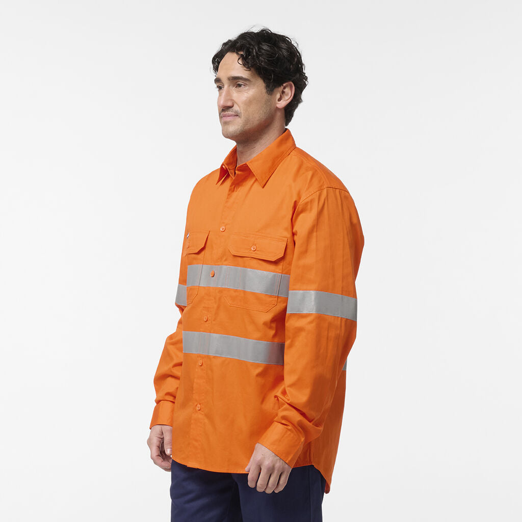 King Gee Originals Hi Vis Vented Taped Long Sleeve Shirt (K54932)