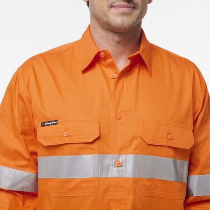 King Gee Originals Hi Vis Vented Taped Long Sleeve Shirt (K54932)