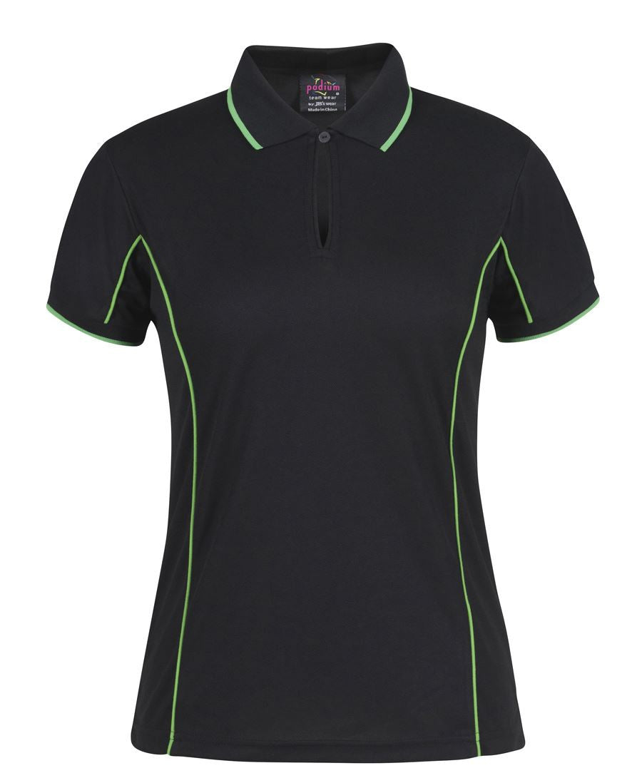 JB's Wear-JB's Podium Ladies Piping Polo 2nd (8 Colours)-BLACK/PEA GREEN / 8-Uniform Wholesalers - 11