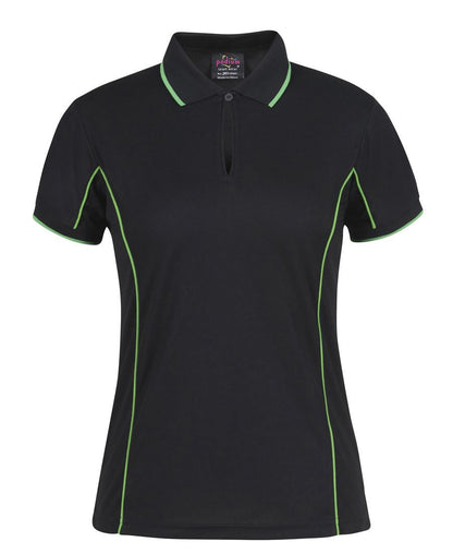 JB's Wear-JB's Podium Ladies Piping Polo 2nd (8 Colours)-BLACK/PEA GREEN / 8-Uniform Wholesalers - 11