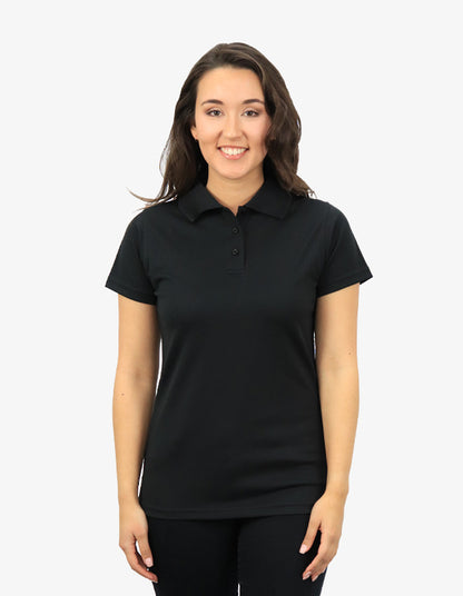 Be Seen Ladies Plain Polo Shirt With Herringbone Tape At Neck (The Piranha)