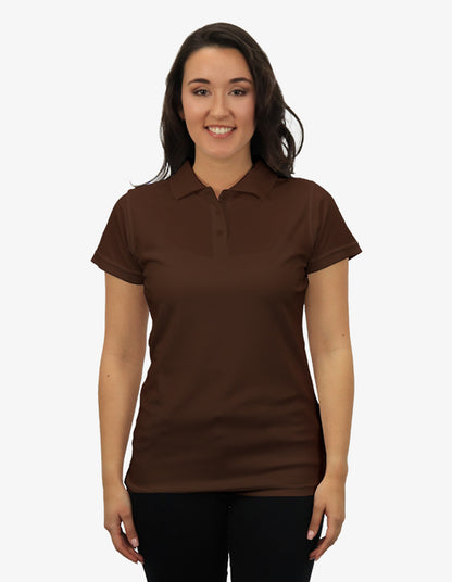Be Seen Ladies Plain Polo Shirt With Herringbone Tape At Neck (The Piranha)