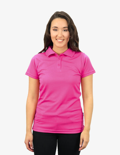 Be Seen Ladies Plain Polo Shirt With Herringbone Tape At Neck (The Piranha)