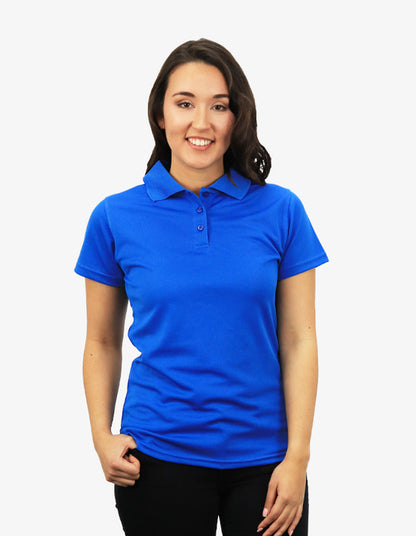 Be Seen Ladies Plain Polo Shirt With Herringbone Tape At Neck (The Piranha)
