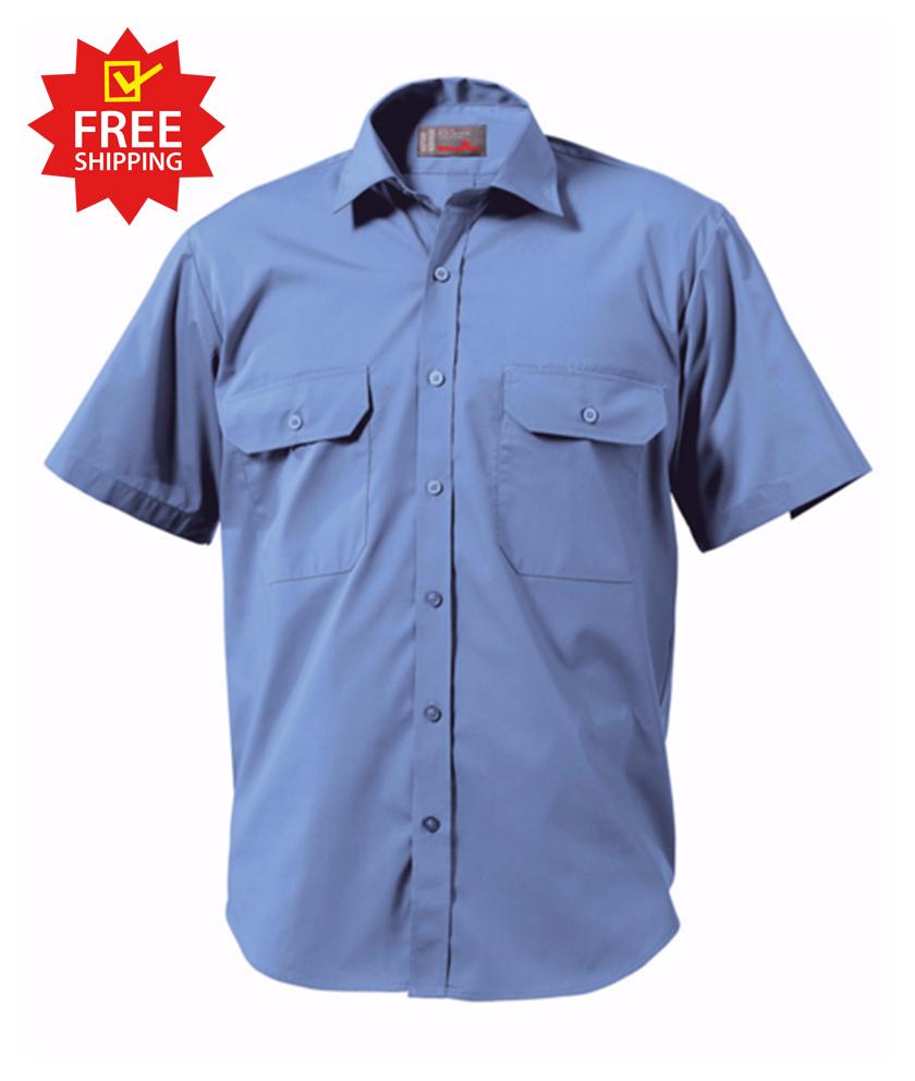 KingGee Short Sleeve Wash 'n' Wear Shirt - 65% Poly/35% Cotton Blend-102gsm (K04070)