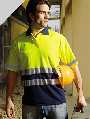 Bocini Hi-Vis Short Sleeve Polyface / Cotton Back Polo (SP1249)
