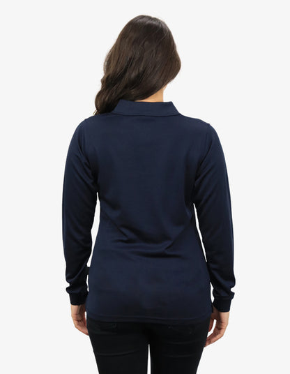 Be Seen Ladies Long Sleeve Plain Polo Shirt With Ribbed Cuffs (The Phoenix)