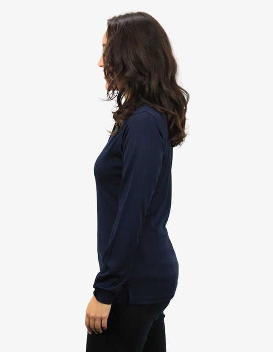 Be Seen Ladies Long Sleeve Plain Polo Shirt With Ribbed Cuffs (The Phoenix)