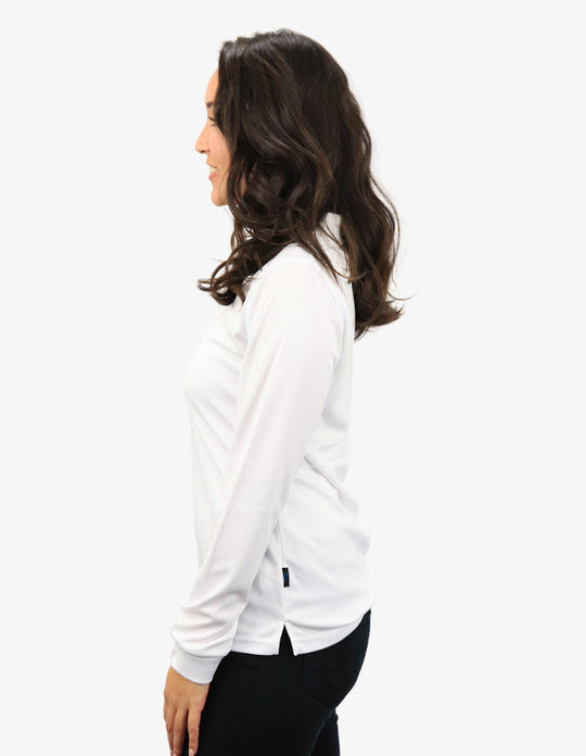 Be Seen Ladies Long Sleeve Plain Polo Shirt With Ribbed Cuffs (The Phoenix)