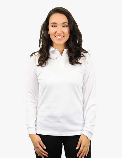 Be Seen Ladies Long Sleeve Plain Polo Shirt With Ribbed Cuffs (The Phoenix)