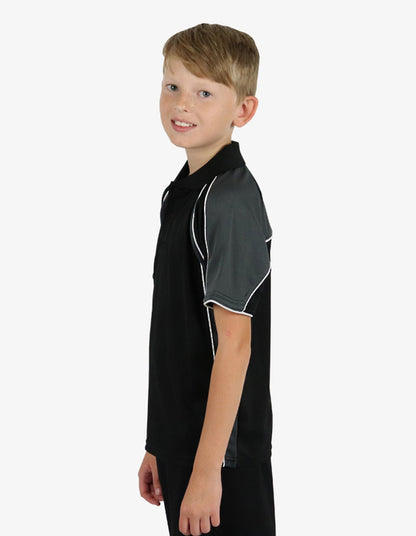 Be Seen Kids Polo Shirt With Contrast Sleeve Edge Piping (The Rozella)