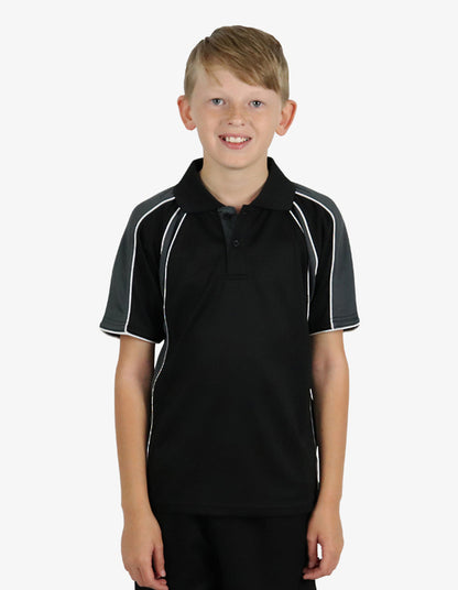 Be Seen Kids Polo Shirt With Contrast Sleeve Edge Piping (The Rozella)