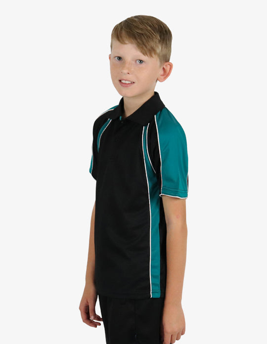Be Seen Kids Polo Shirt With Contrast Sleeve Edge Piping (The Rozella)