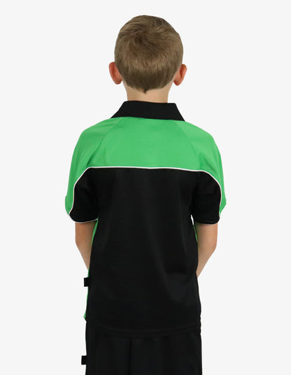 Be Seen Kids Polo Shirt With Contrast Sleeve Edge Piping (The Rozella)