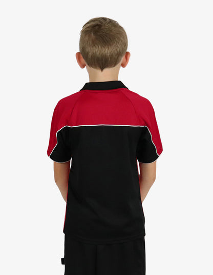 Be Seen Kids Polo Shirt With Contrast Sleeve Edge Piping (The Rozella)