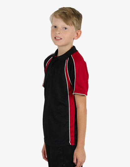Be Seen Kids Polo Shirt With Contrast Sleeve Edge Piping (The Rozella)