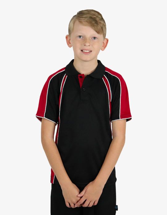 Be Seen Kids Polo Shirt With Contrast Sleeve Edge Piping (The Rozella)